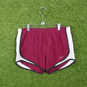 Nike Dri-FIT Running‎ Shorts Maroon White Athletic Gym Workout small Women's